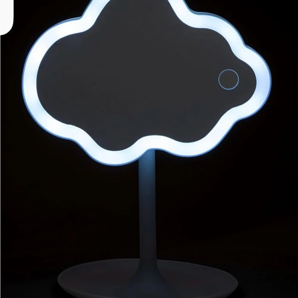 Cloud-Shaped LED Vanity Mirror - White